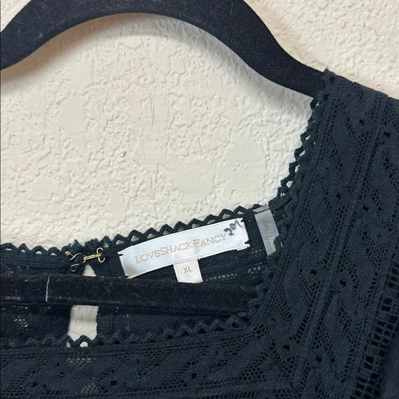 LoveShackFancy NWOT Natasha Black Ruffle Mini Dress size XL - Picture 7 of 8